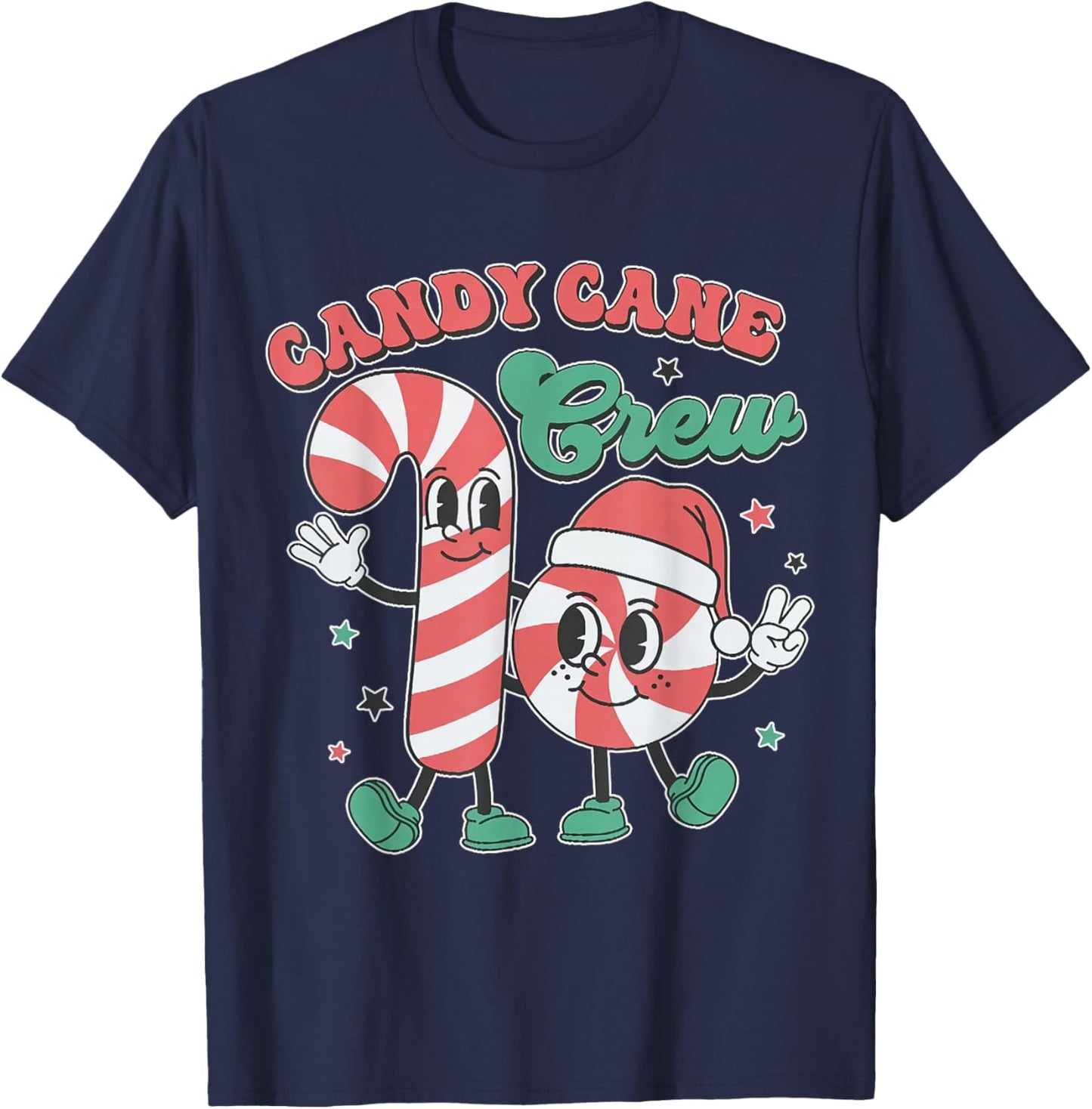 Candy Cane Crew - Funny Christmas Holiday Men Women T-Shirt - T-Shirt | Navy