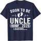 Retro Soon to Be Uncle 2026 Loading Pregnancy Announcement T-Shirt - T-Shirt | Navy