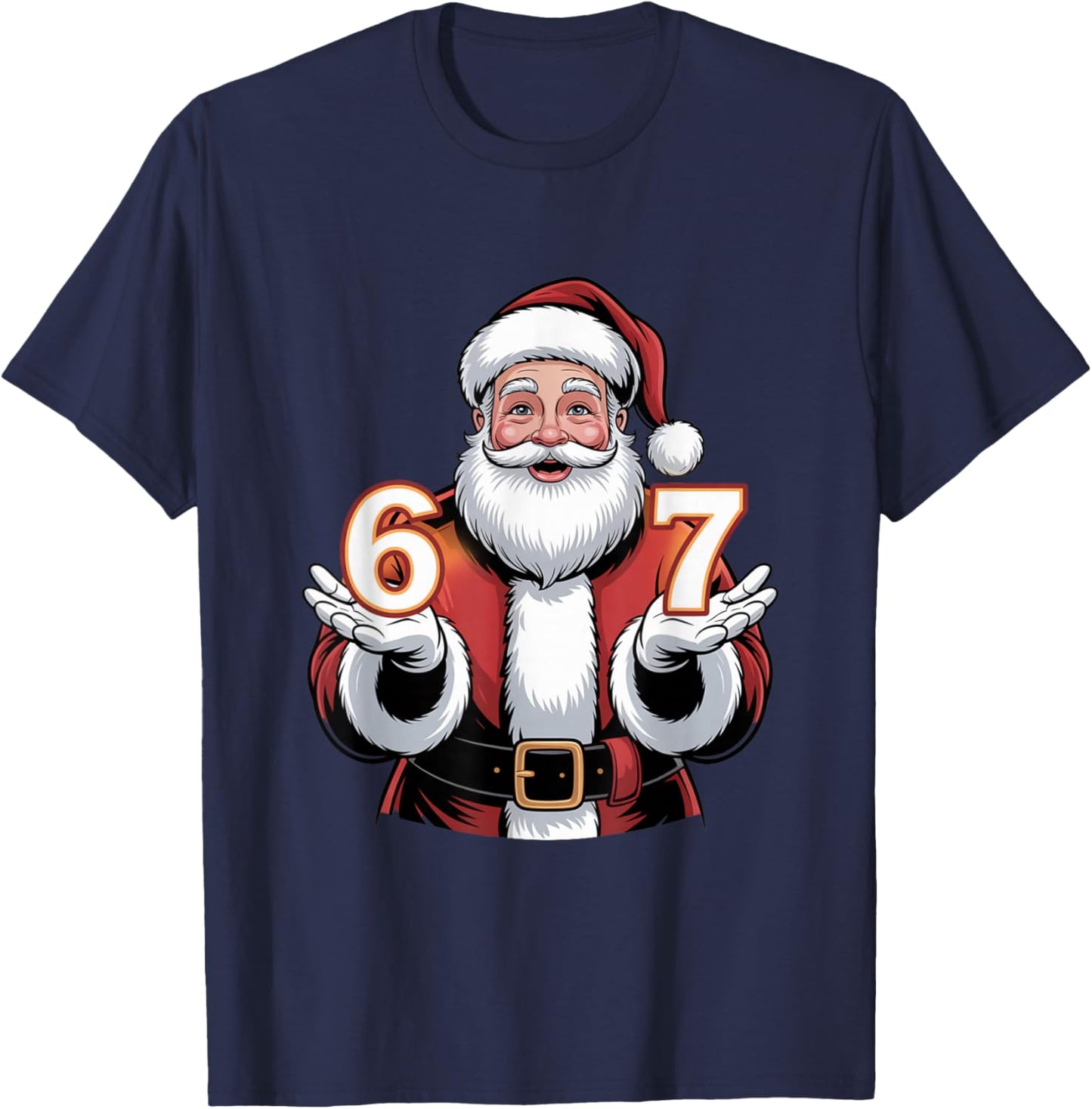 Christmas 67 Funny Xmas Six Seven Ugly Sweater 6-7 T-Shirt - T-Shirt | Navy