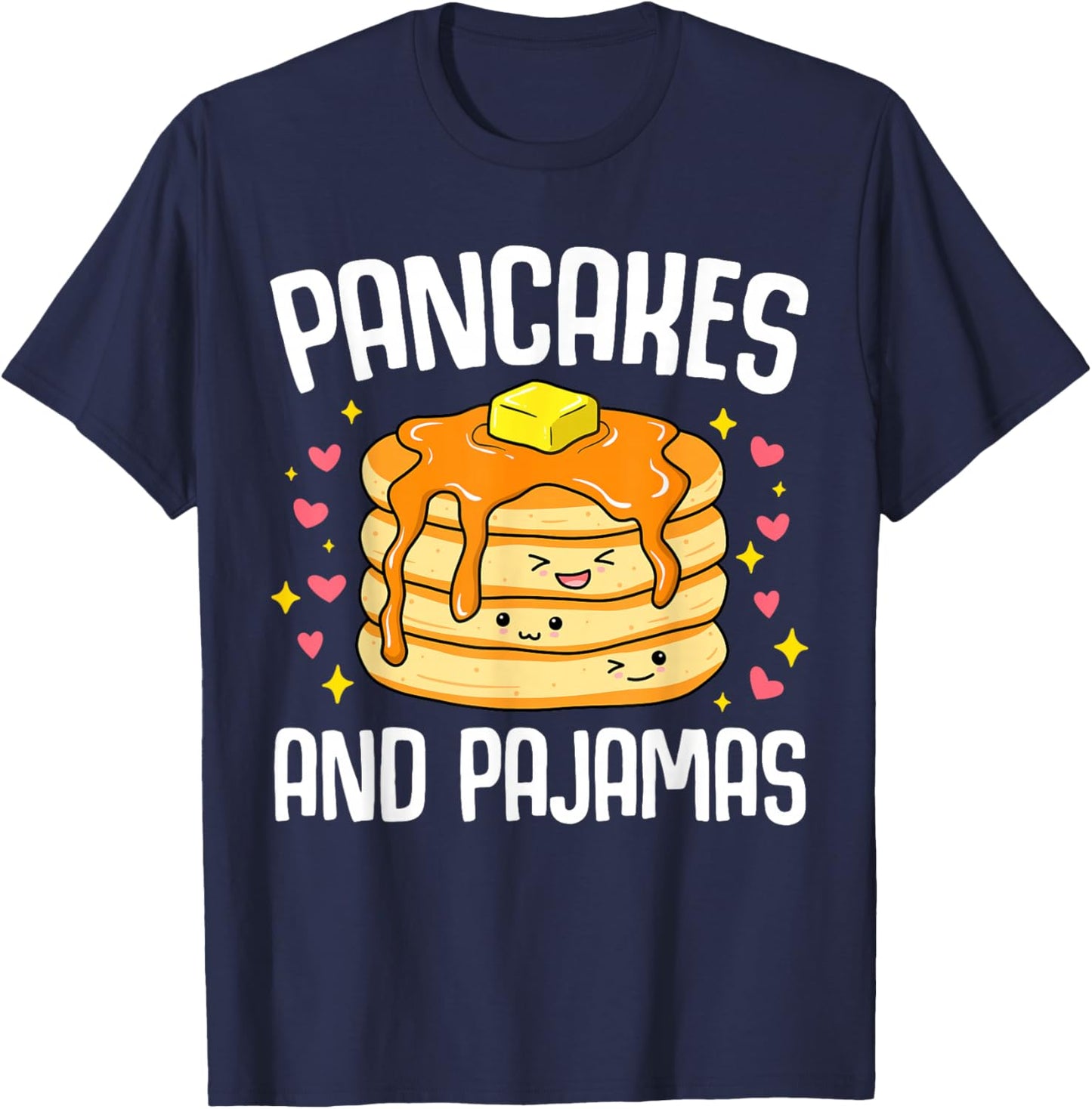 Pancakes and Pajamas Funny Cute Kawaii Pancake Lover Toddler T-Shirt - T-Shirt | Navy
