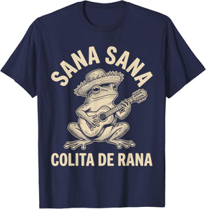 Sana Sana Colita De Rana Funny Puerto Rico Jibaro Coqui T-Shirt - T-Shirt | Navy