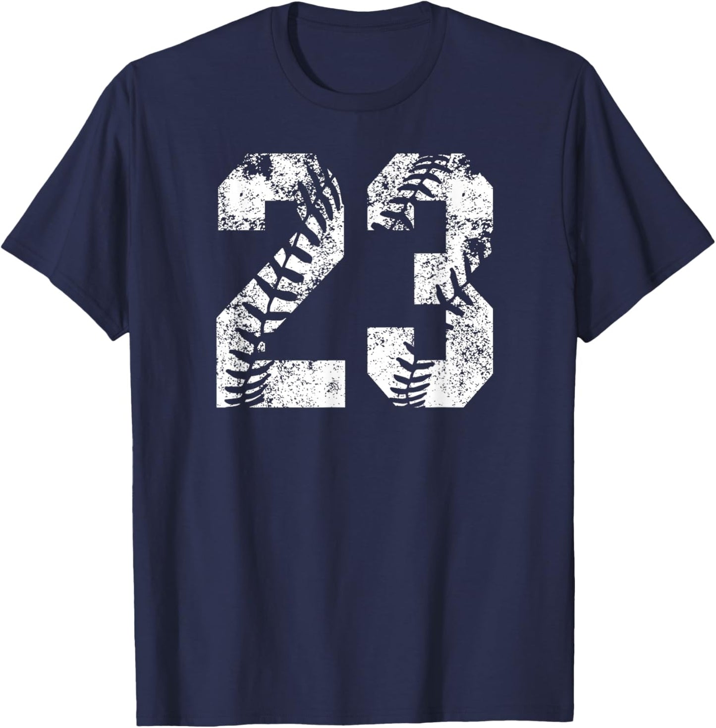 Vintage White Baseball Number 23 Jersey Player Uniform T-Shirt - T-Shirt | Navy