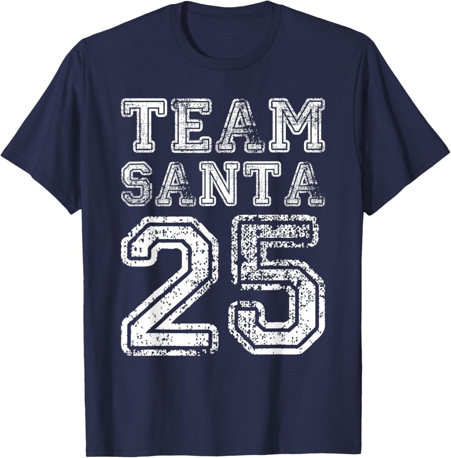 Team Santa 2025 Santa Claus Hat Christmas T-Shirt - T-Shirt | Navy