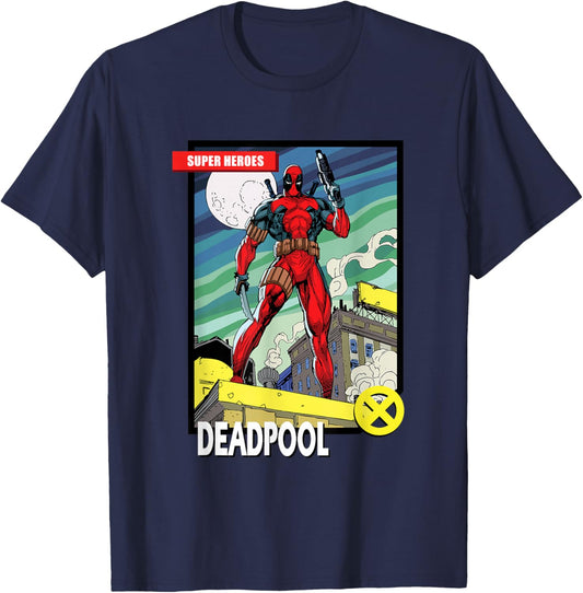 Marvel Comics Deadpool Vintage Book Art T-Shirt - T-Shirt | Navy