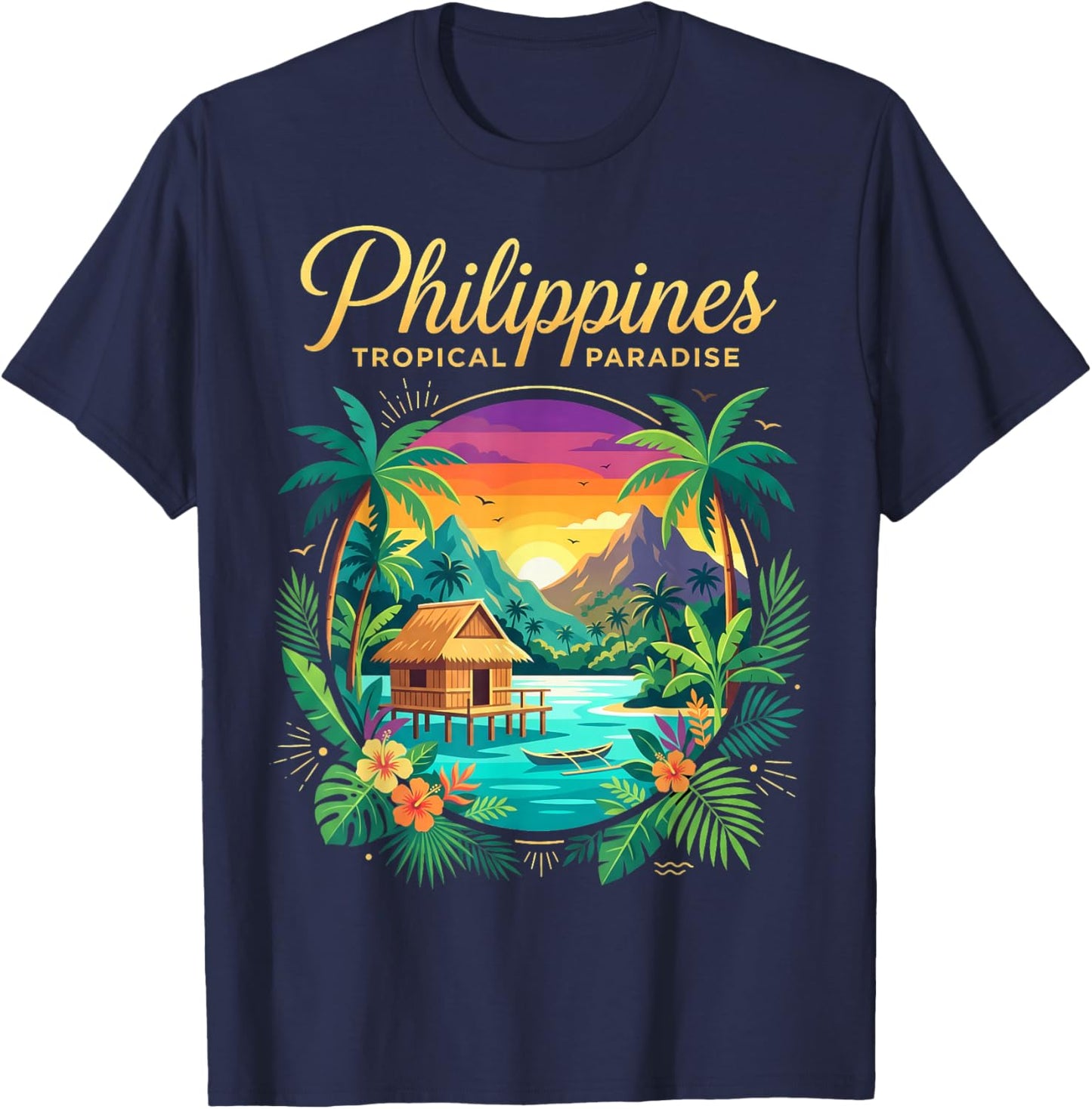 I Love Philippines Proud Pinoy Pinay Vacation Souvenir T-Shirt - T-Shirt | Navy
