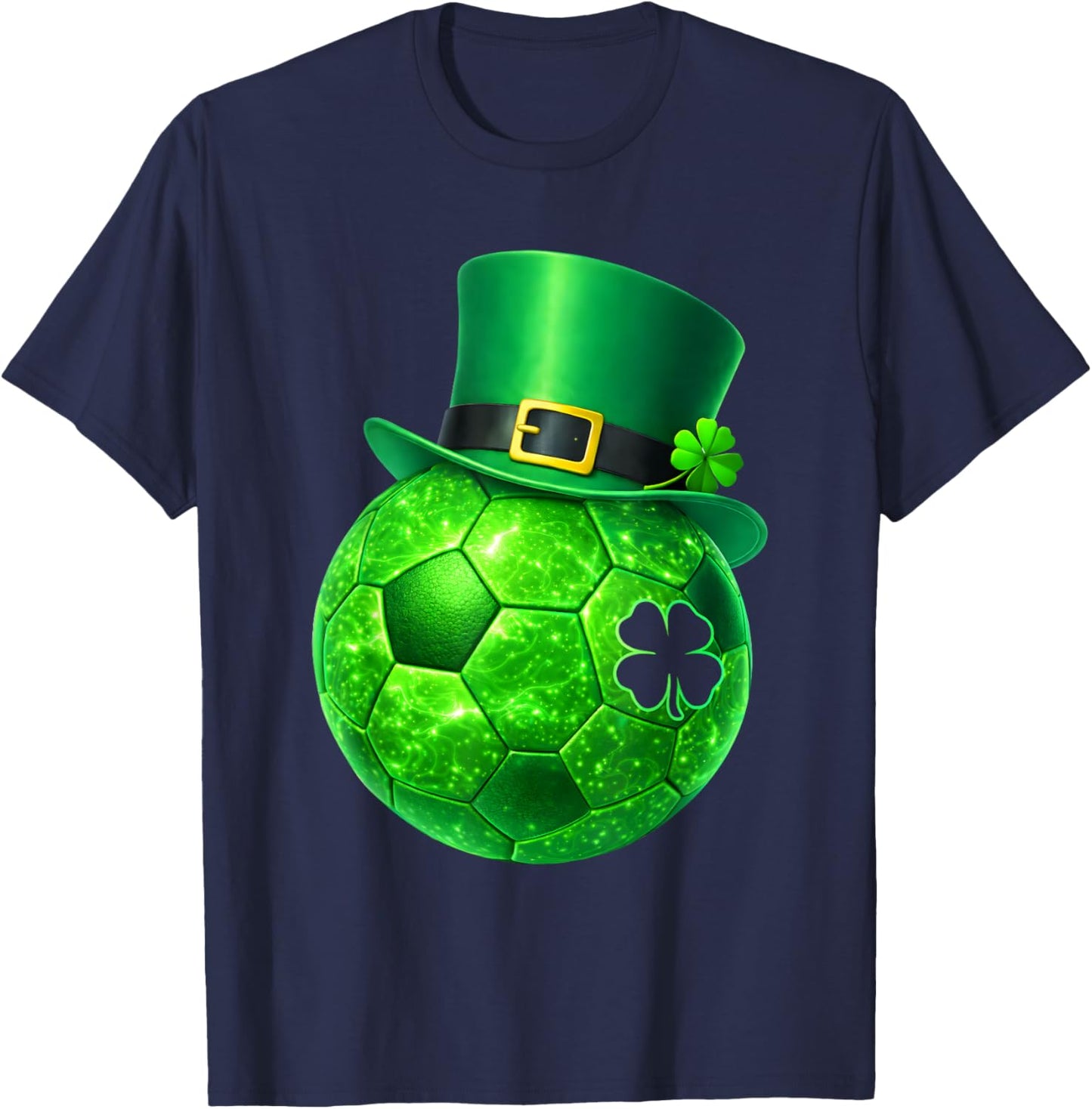 Funny Shamrock Leprechaun Soccer St Patricks Men Boy Kid T-Shirt - T-Shirt | Navy