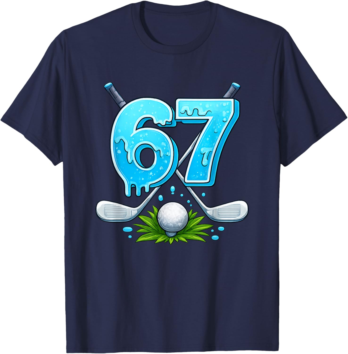 Awesome 67 Meme Golfing Gifts for Kids Teens Viral Meme 6 7 T-Shirt - T-Shirt | Navy