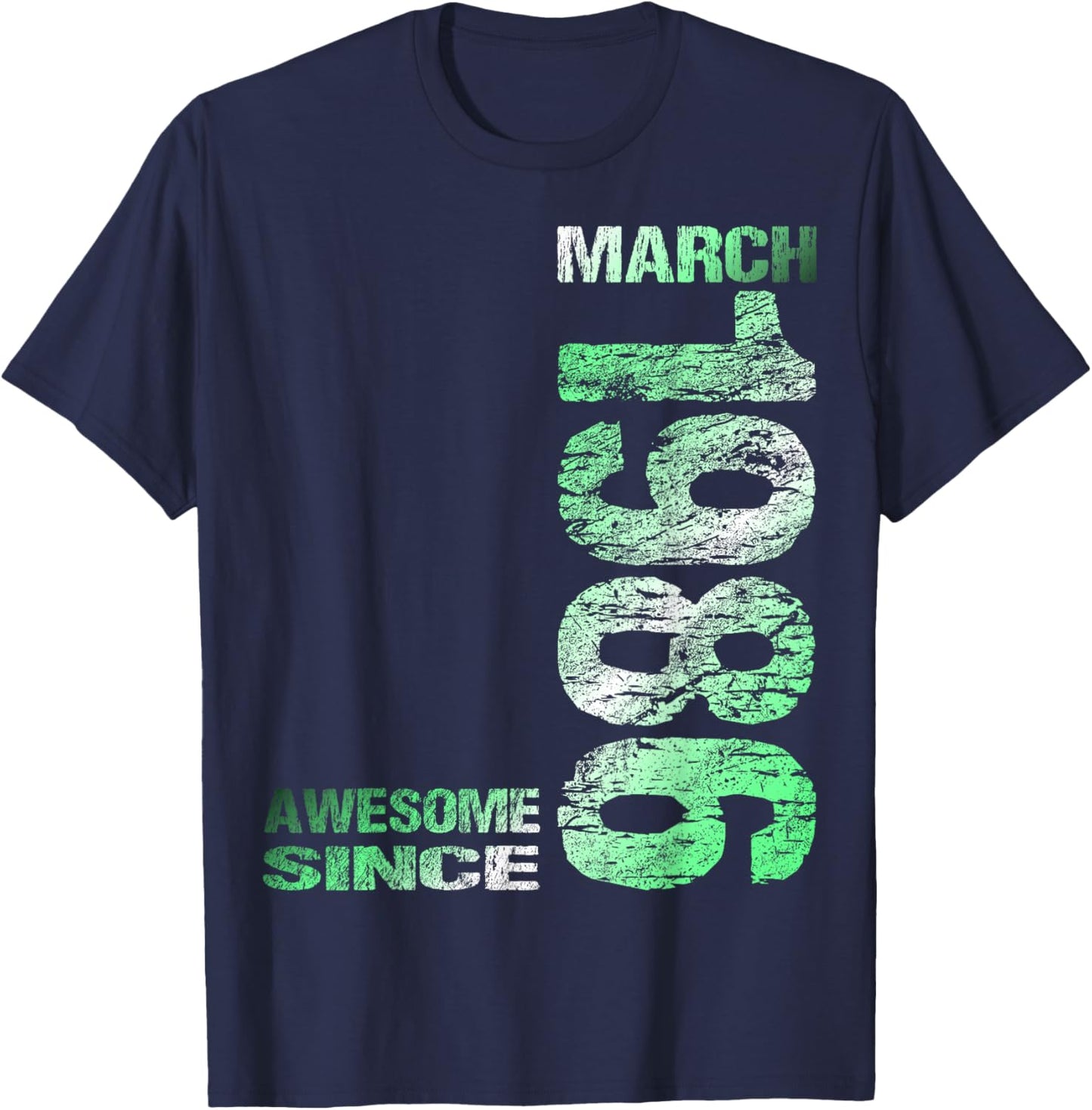 Awesome Since March 1986 Vintage 40. Birthday T-Shirt - T-Shirt | Navy