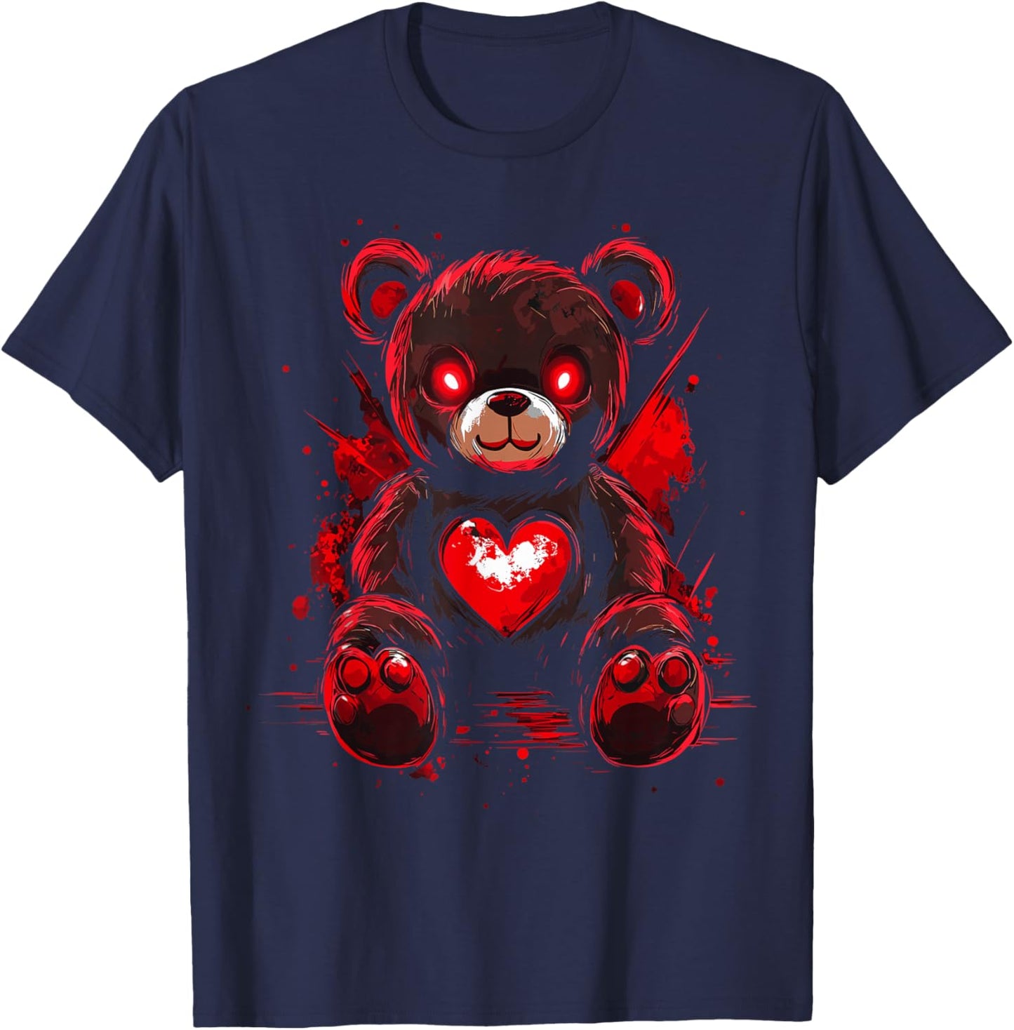 Scary Cute Teddy Bear Gothic Women Creepy Goth Teddy Bear T-Shirt - T-Shirt | Navy