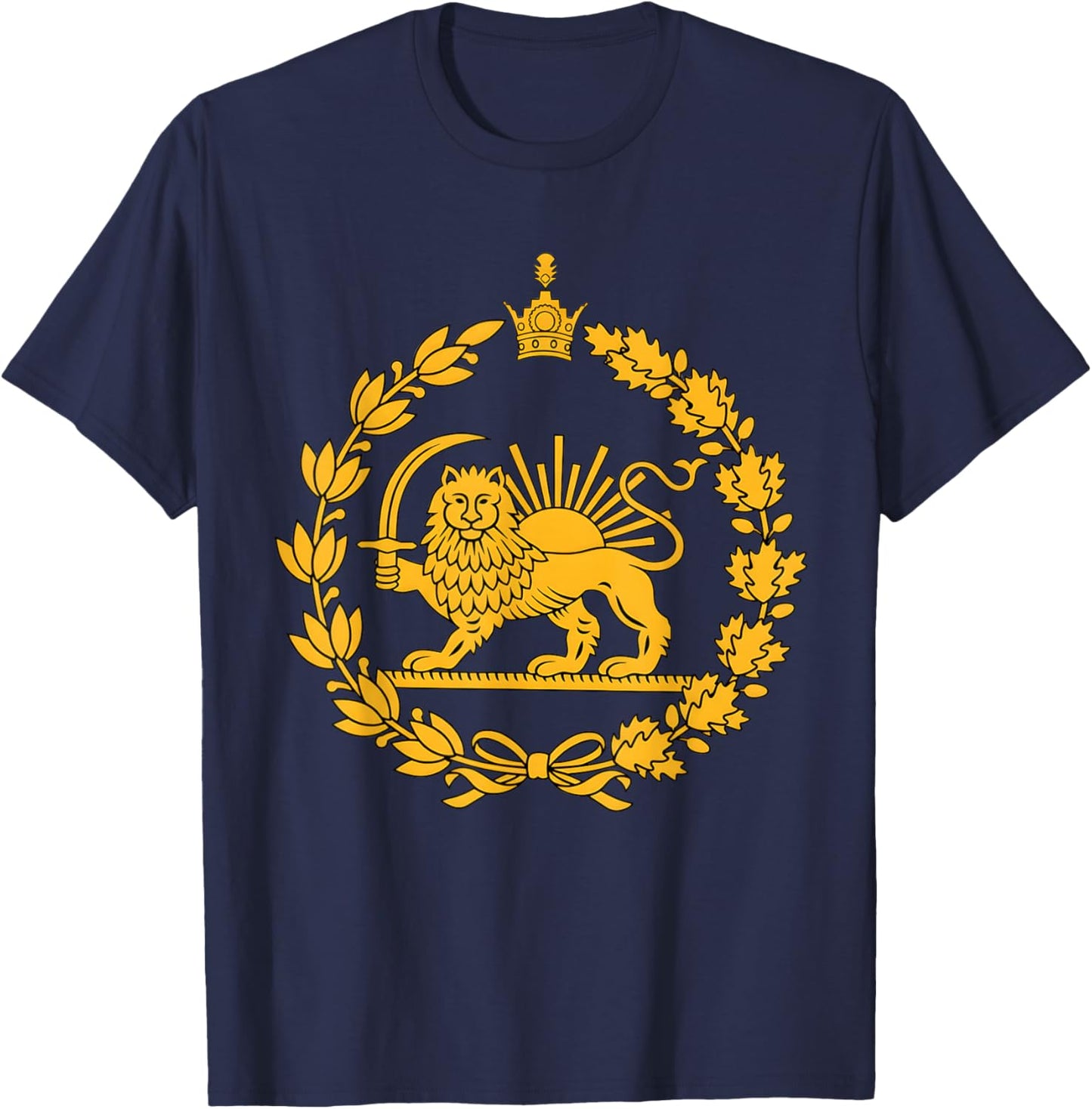 Lion and Sun Iran Persian Flag Iran Shir o Khorshid Graphic T-Shirt - T-Shirt | Navy
