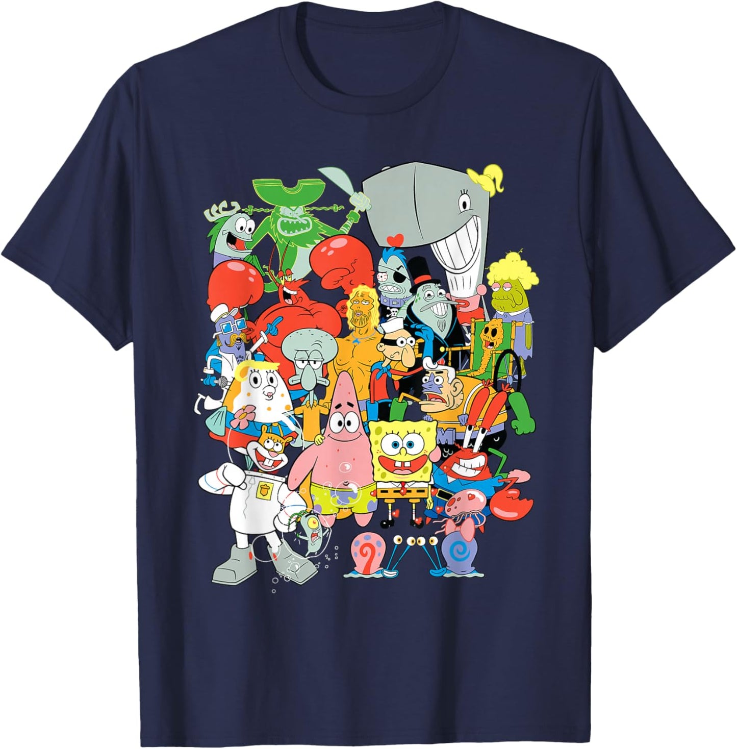 Spongebob Squarepants Cast of Characters T-Shirt - T-Shirt | Navy