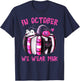 in October We Wear Pink Pumpkin Book Breast Cancer Awareness T-Shirt - T-Shirt | Navy