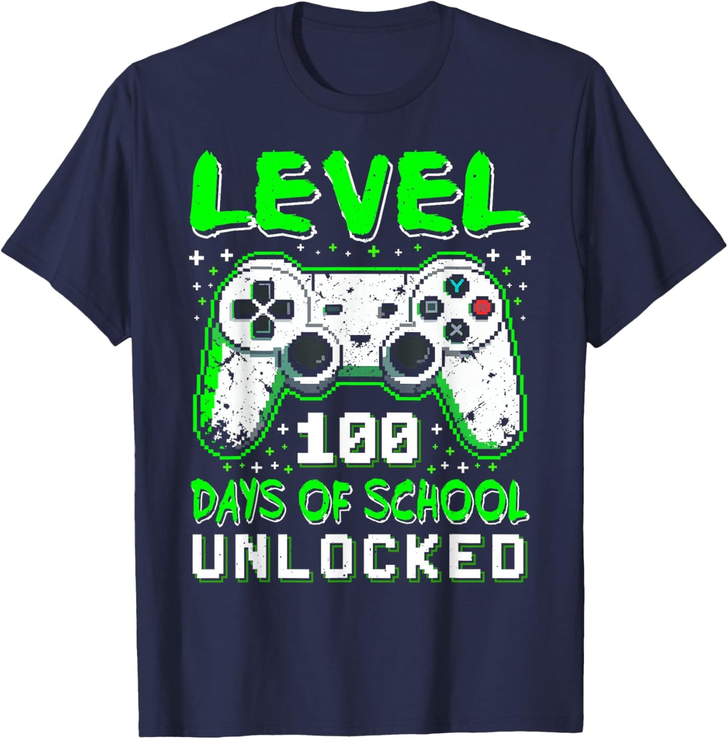 Level 100 Days of School Unlocked Boys 100th Day of School T-Shirt - T-Shirt | Navy