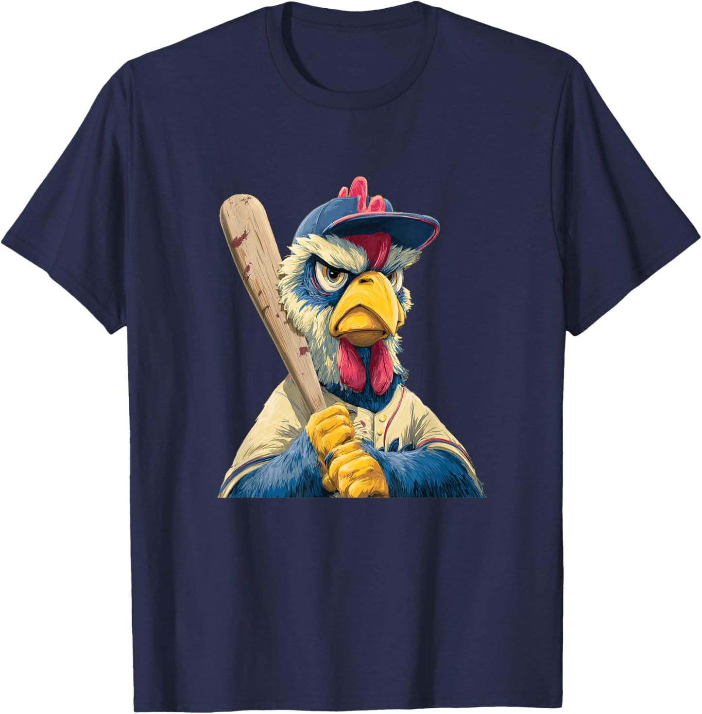 Great Baseball Chicken Rooster for Sports Fans T-Shirt - T-Shirt | Navy
