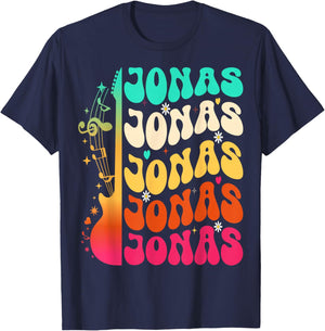 Retro Jonas First Name I Love Jonas 80's Groovy T-Shirt - T-Shirt | Navy