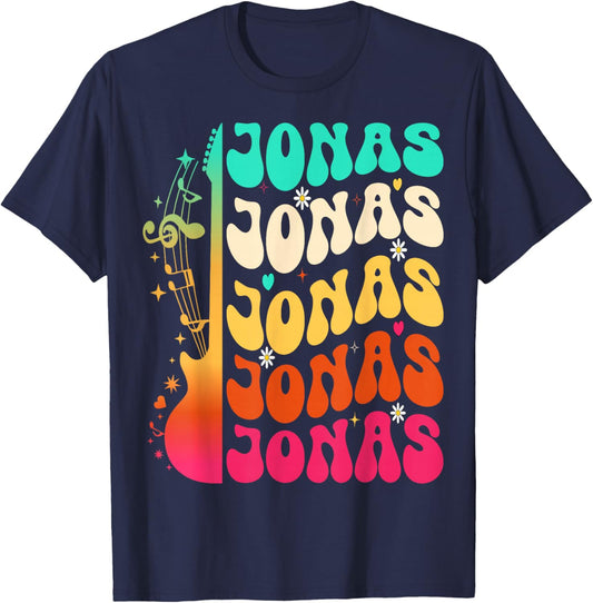 Retro Jonas First Name I Love Jonas 80's Groovy T-Shirt - T-Shirt | Navy