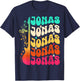 Retro Jonas First Name I Love Jonas 80's Groovy T-Shirt - T-Shirt | Navy