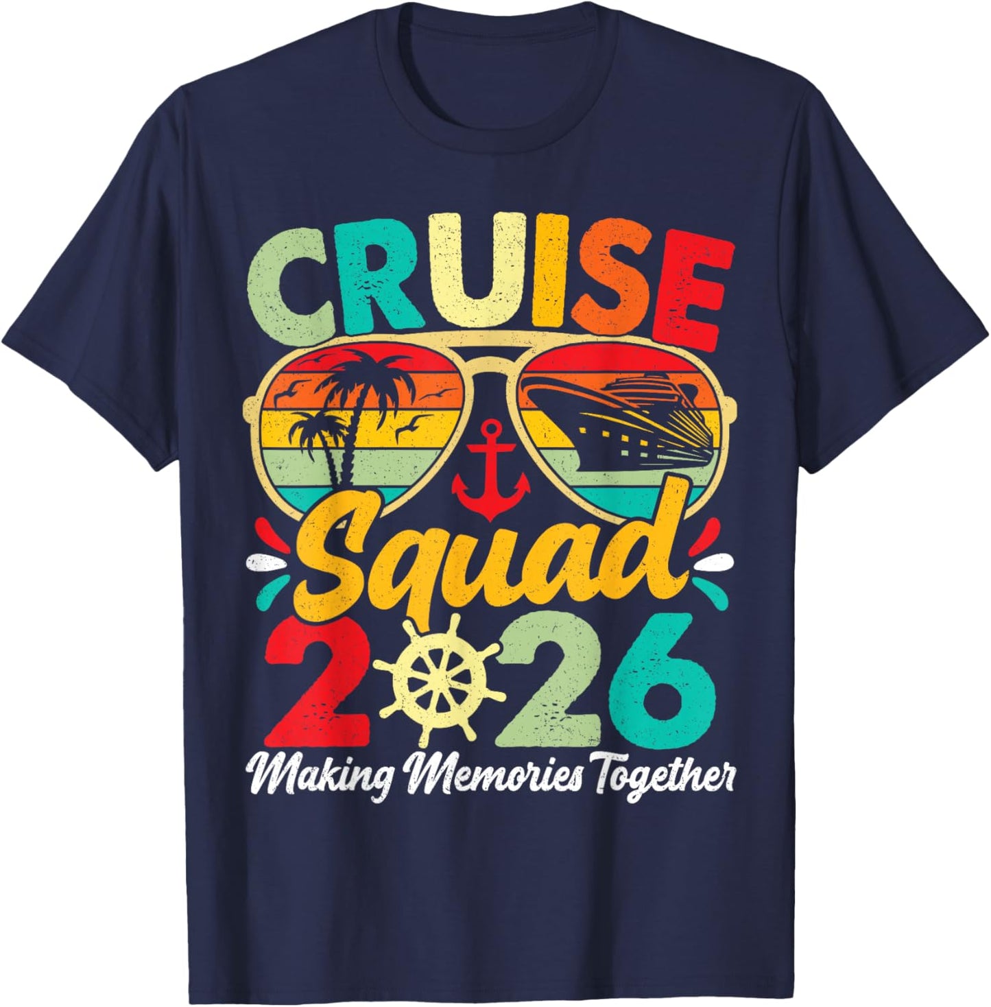 Cruise Squad 2026 Summer Vacation Matching Family Vintage T-Shirt - T-Shirt | Navy