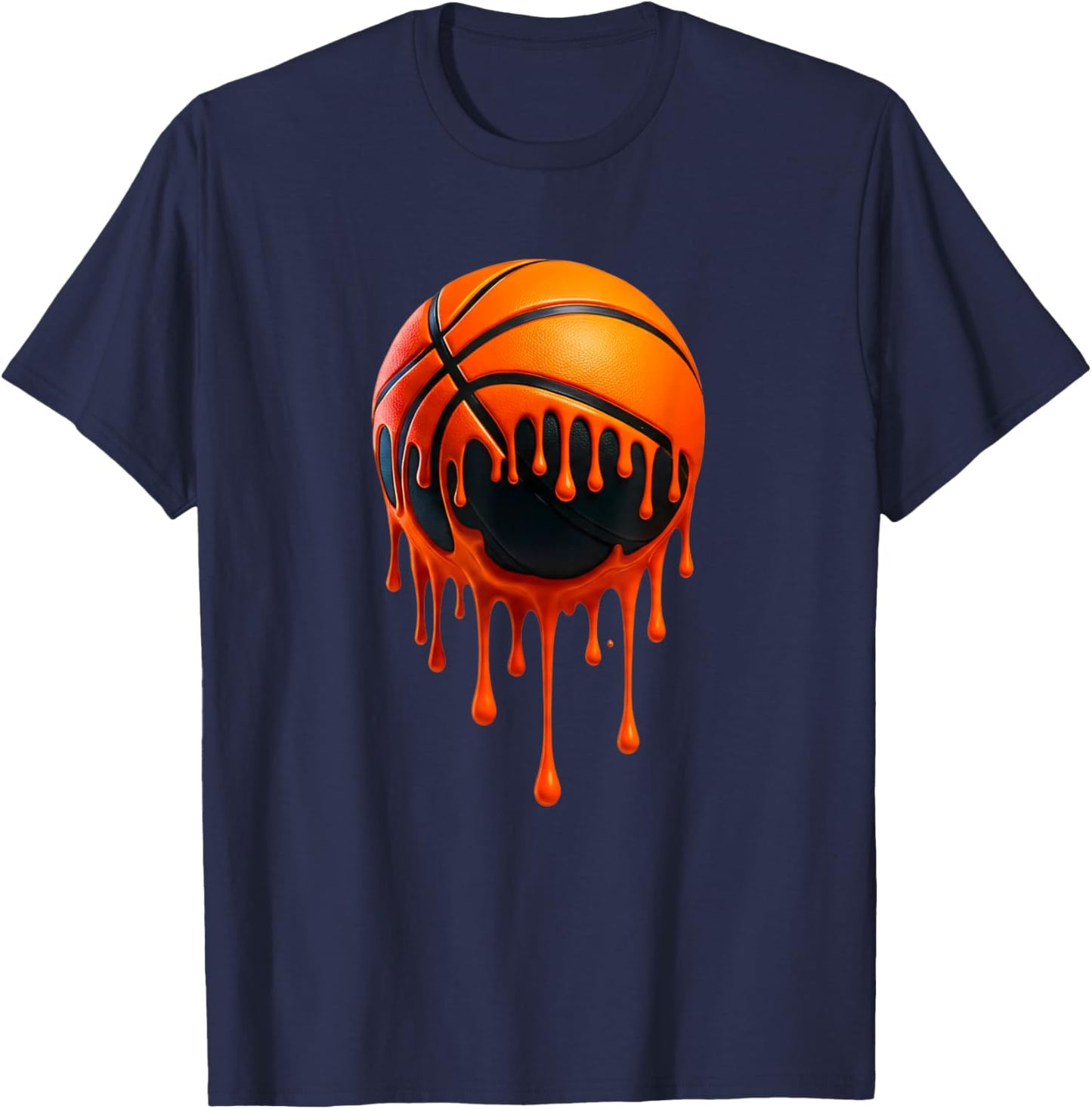 Basketball Ice Cream Drip Sport Bball T-Shirt - T-Shirt | Navy