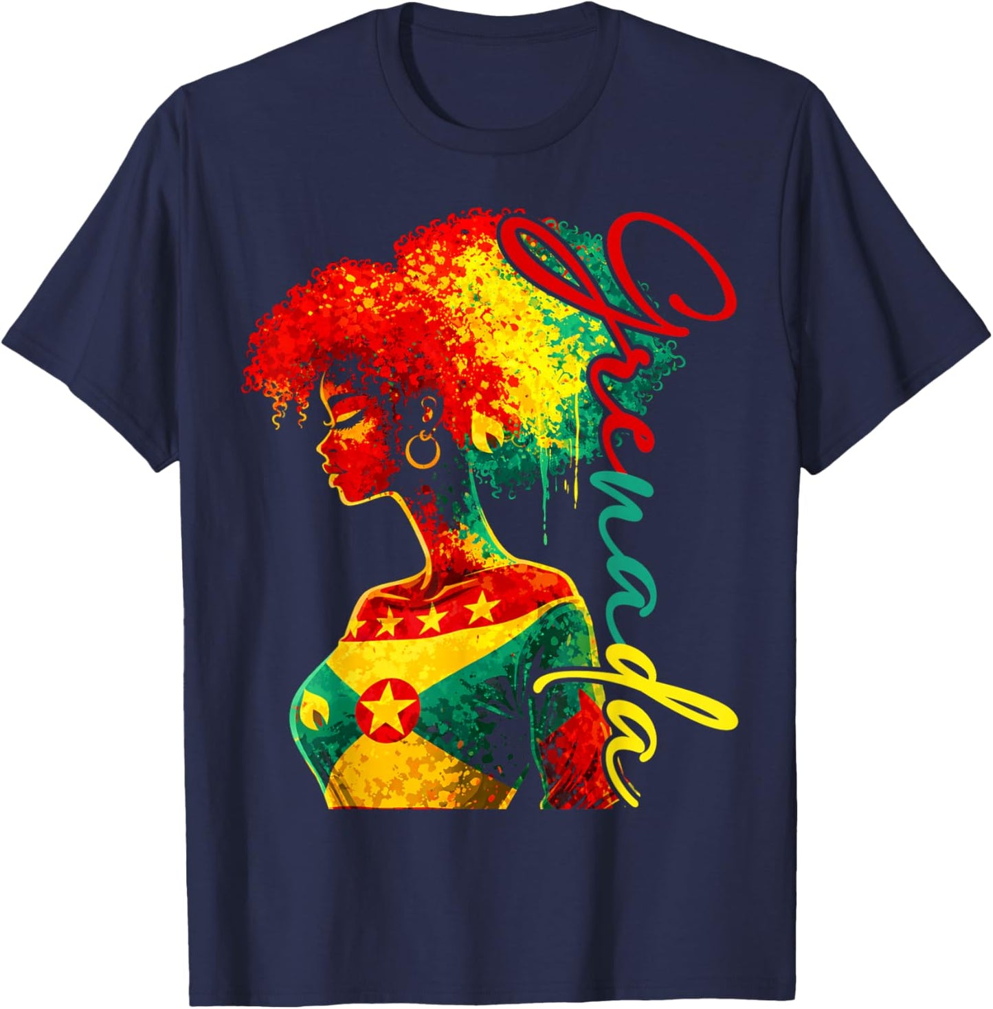 Grenada Flag Grenadian Girl Proud Pride Patriotic T-Shirt - T-Shirt | Navy