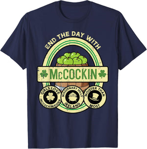 St Patricks Day Mccockin Cider Funny Saint Paddys Men Women T-Shirt - T-Shirt | Navy