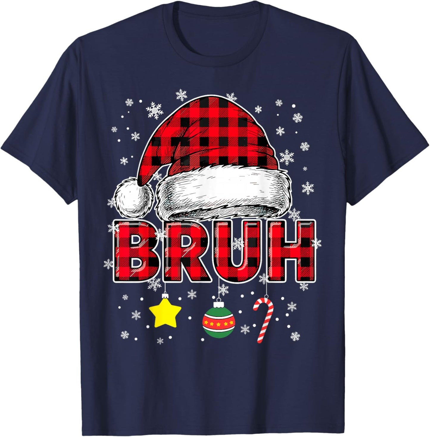 Bruh Funny Christmas Xmas T-Shirt - T-Shirt | Navy