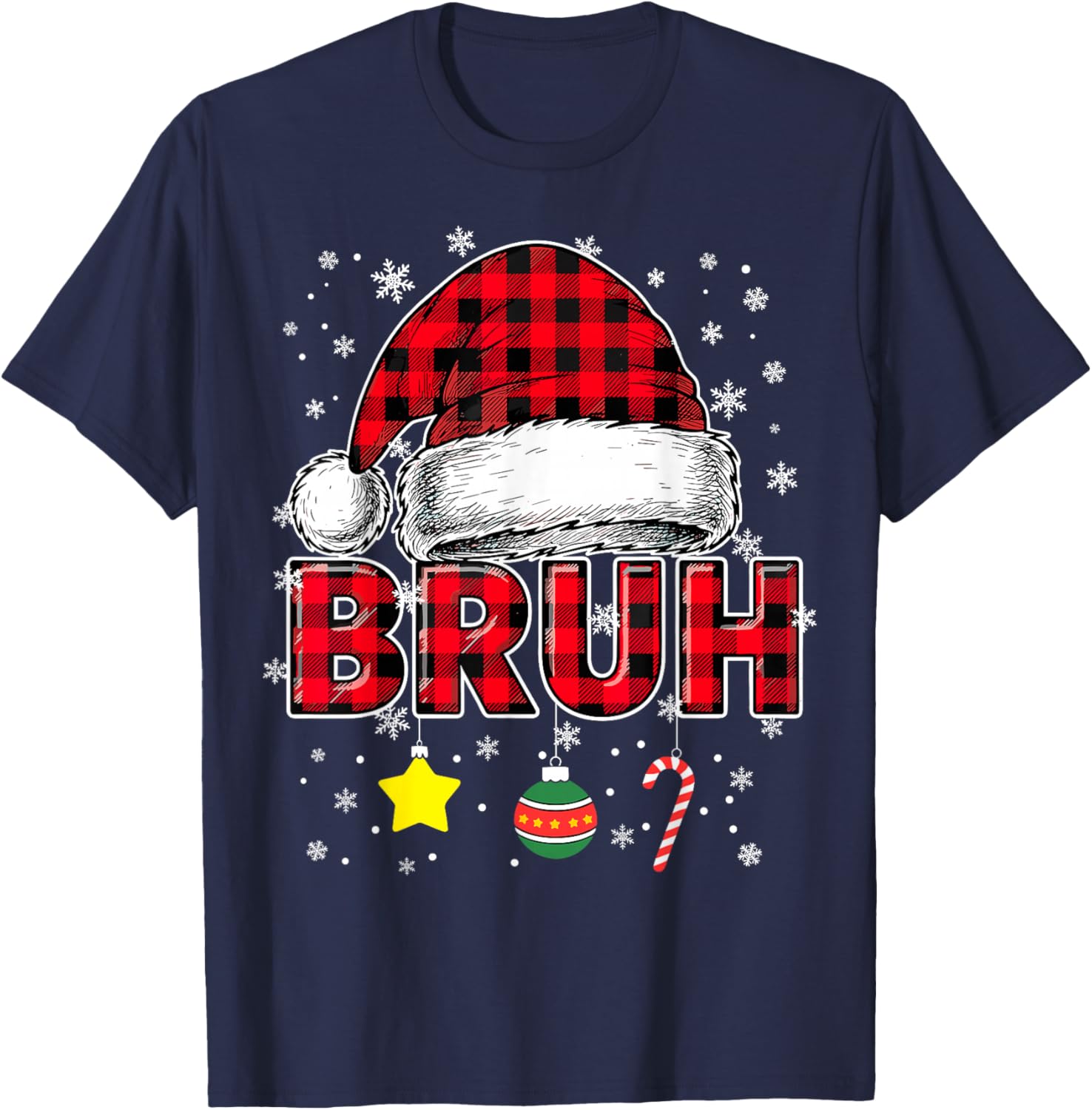 Bruh Funny Christmas Xmas T-Shirt - T-Shirt | Navy