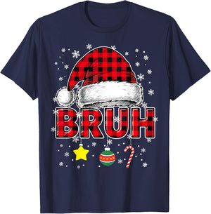 Bruh Funny Christmas Xmas T-Shirt - T-Shirt | Navy