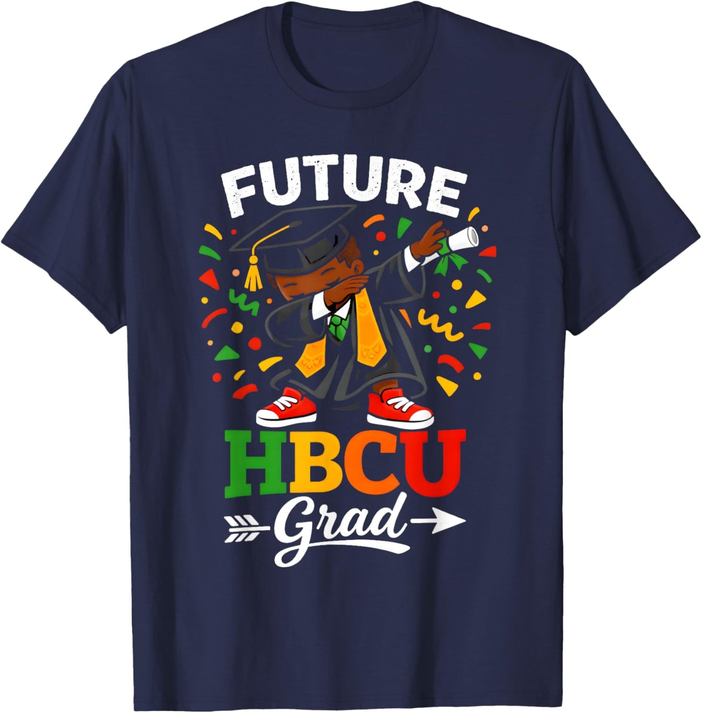Future HBCU Grad History Black Boy Graduation HBCU Kids T-Shirt - T-Shirt | Navy