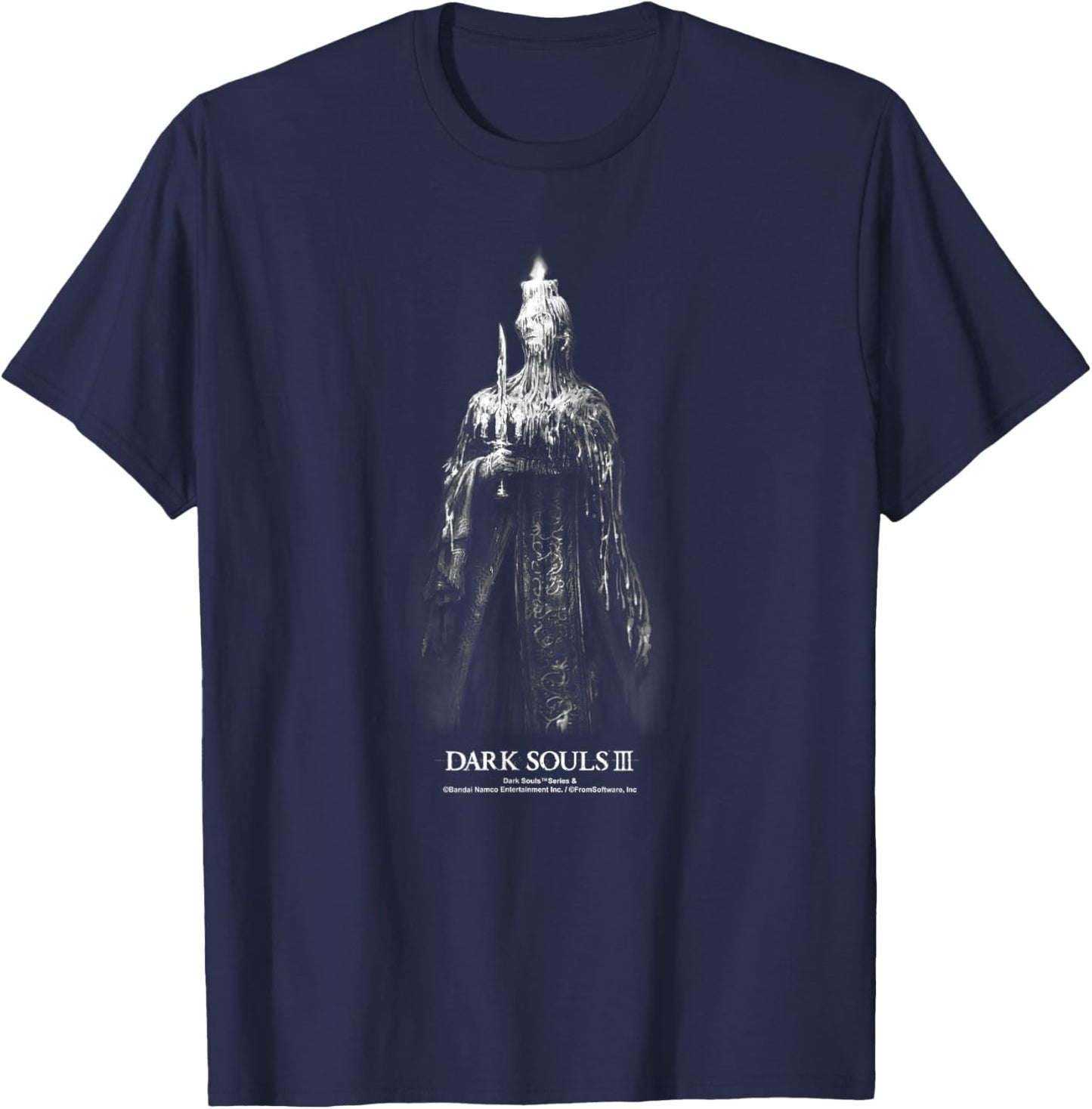 Dark Souls III Wax of The Dead Statue Video Game T-Shirt - T-Shirt | Navy