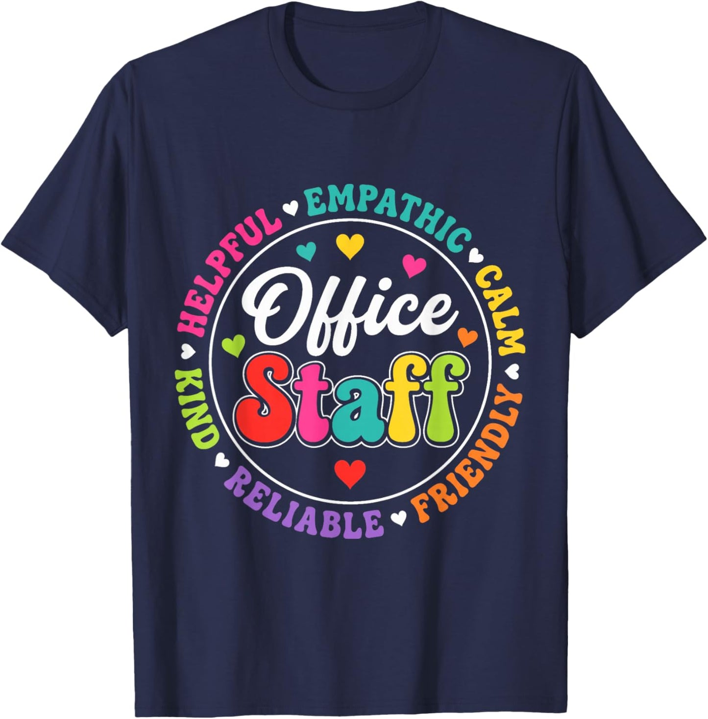 Cute School Secretary Admin Appreciation Front Office Staff T-Shirt - T-Shirt | Navy
