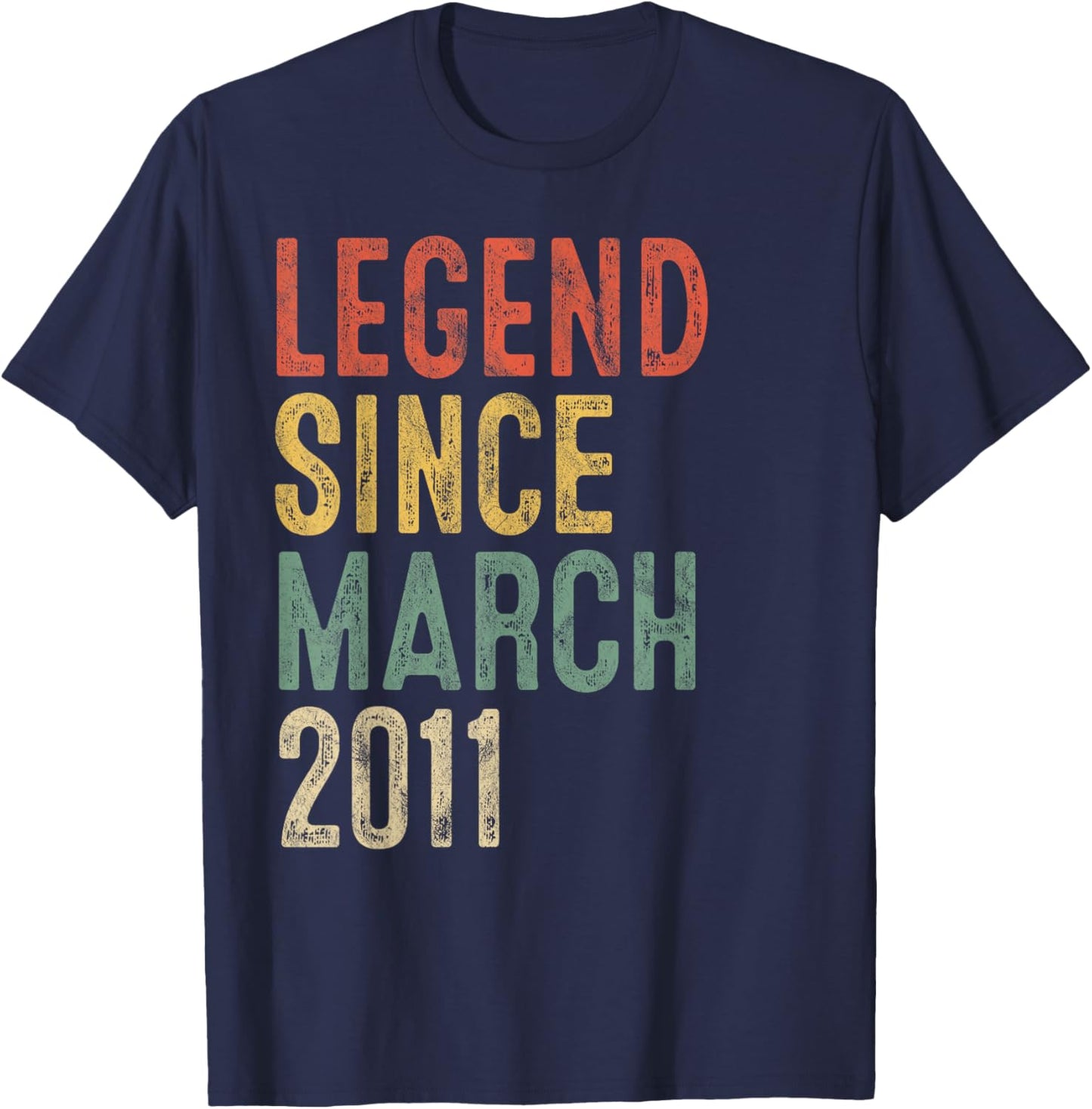 Legend March 2011 15th Birthday Boy Girl 15 Year Old T-Shirt - T-Shirt | Navy