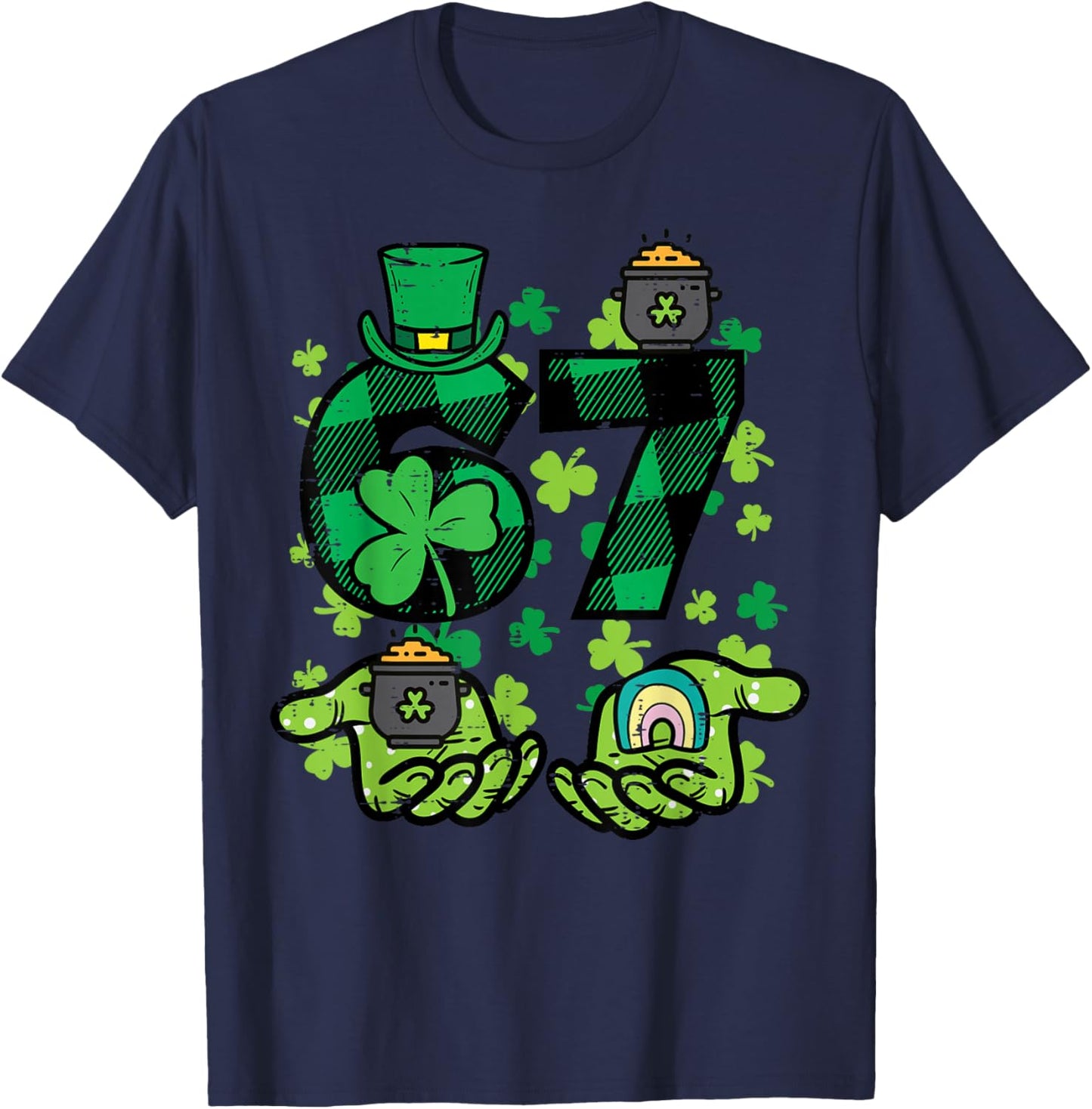 6 7 St Patricks Day 67 Paddys Six Seven Meme Boys Kids Youth T-Shirt - T-Shirt | Navy