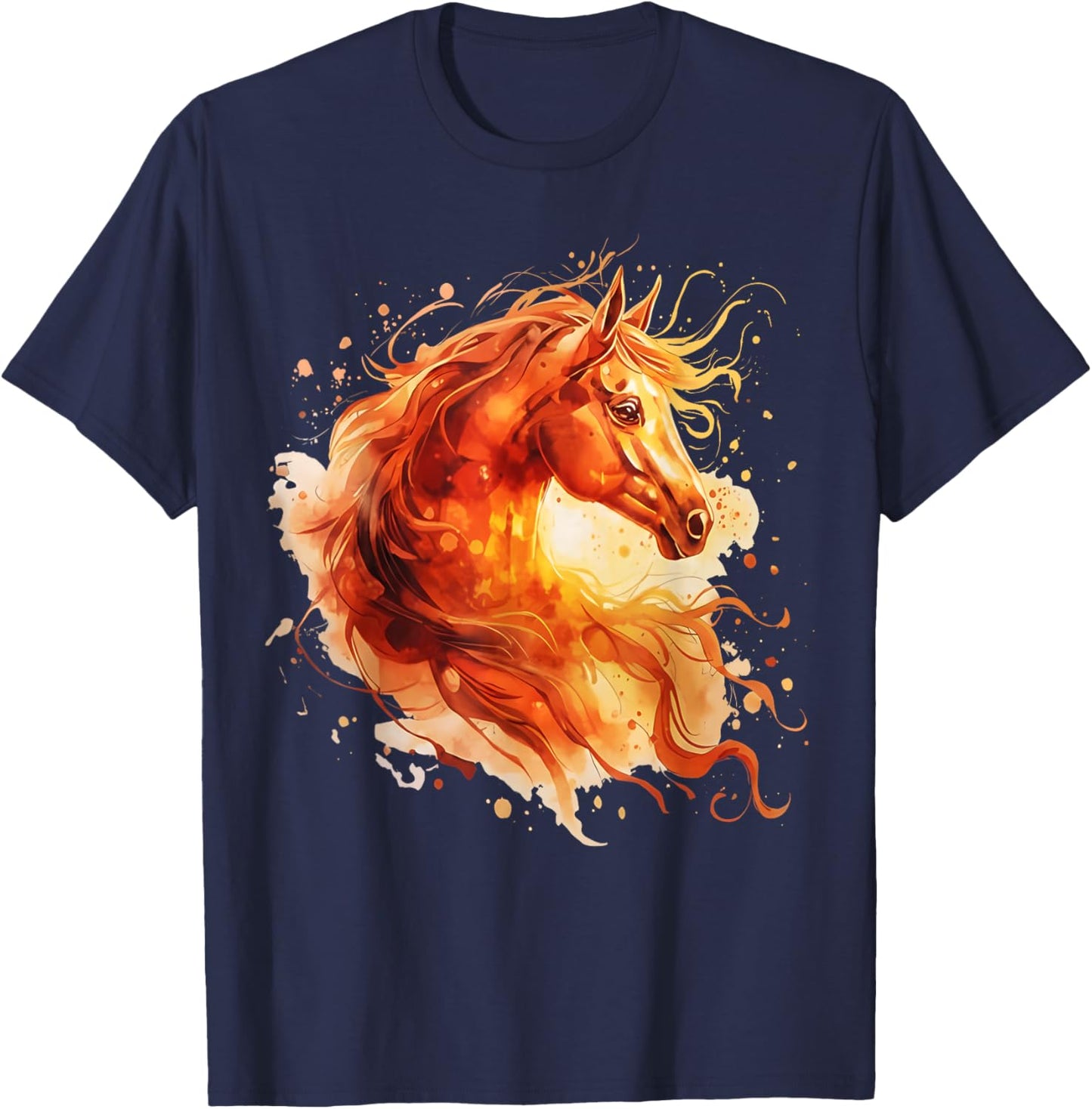 Fire Golden Horse of The Year Chinese New Year 2026 Boy Girl T-Shirt - T-Shirt | Navy