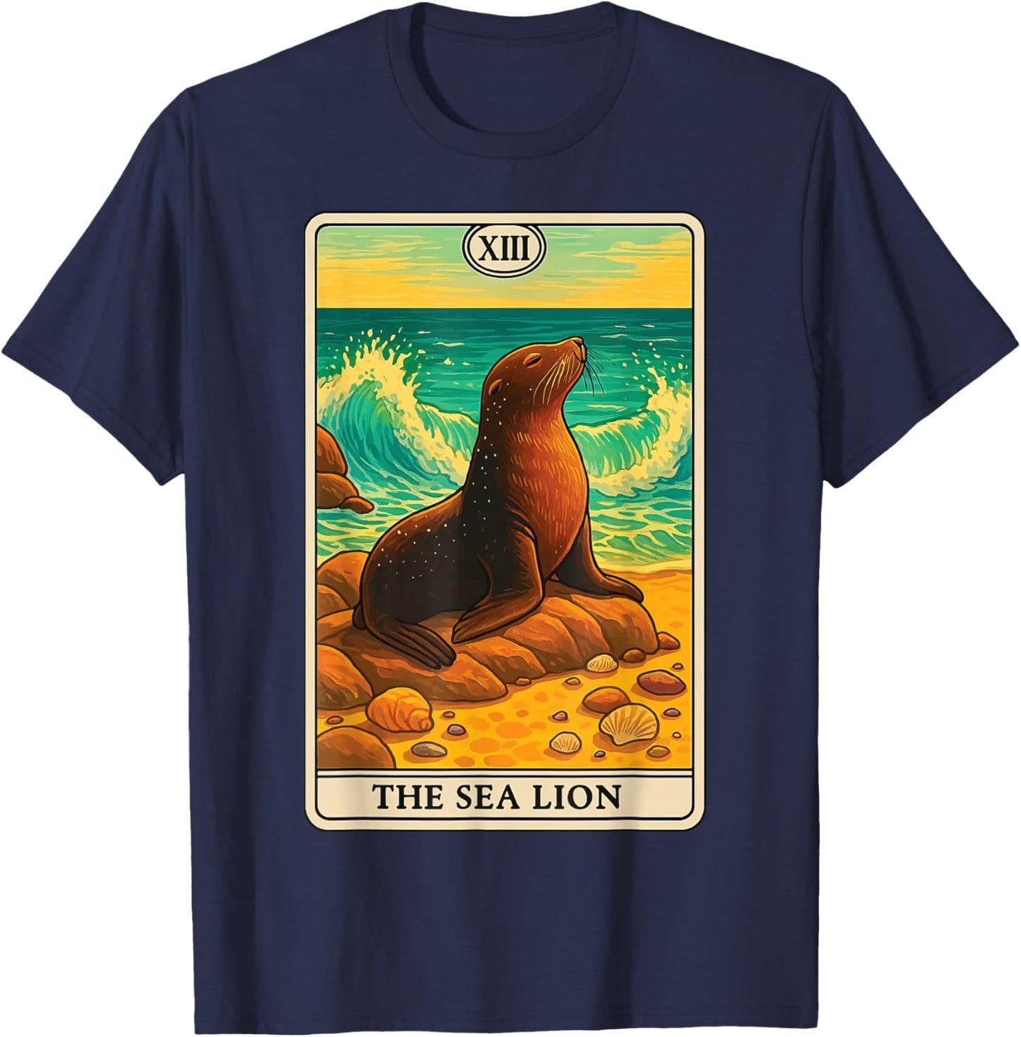The Sea Lion Tarot Card T-Shirt - T-Shirt | Navy