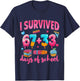 I Survived 100 Days of School. I Survived 67 Days of School T-Shirt - T-Shirt | Navy
