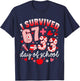 I Survived 67 33 Days of School Teacher 100th Days Valentine T-Shirt - T-Shirt | Navy