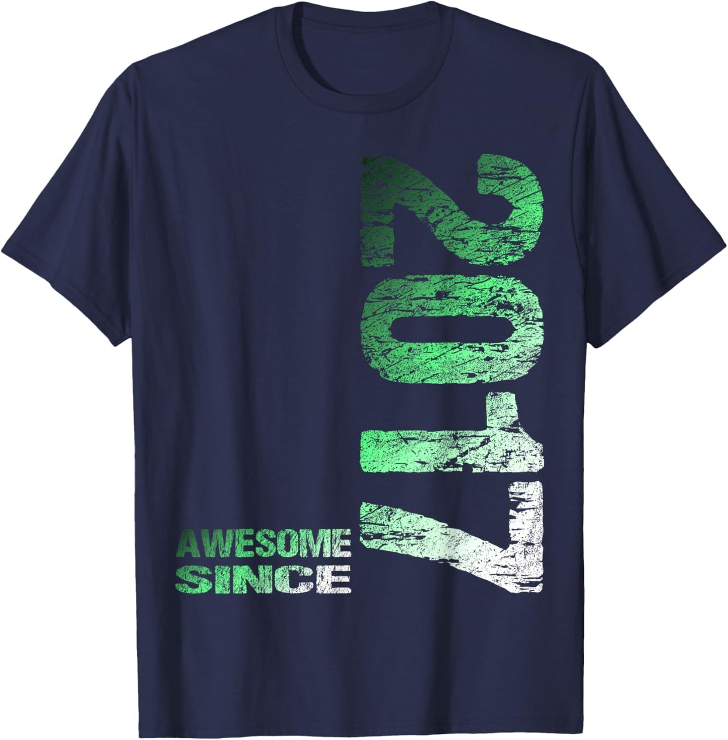 Awesome Since 2017 9th Birthday T-Shirt - T-Shirt | Navy