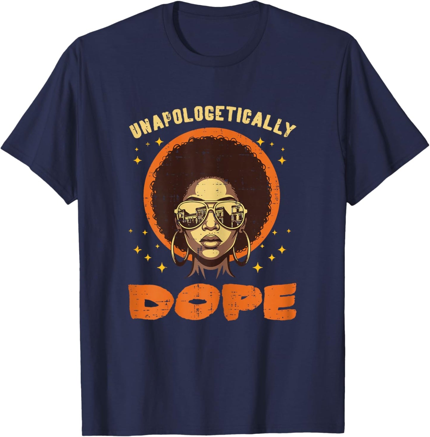 Black History Unapologetically Afro African American Women T-Shirt - T-Shirt | Navy