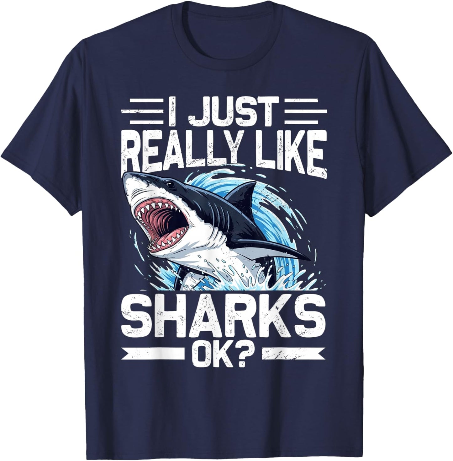 Funny Shark Shirt Women Sea Animal Shark Lover T-Shirt - T-Shirt | Navy