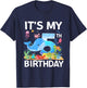 It's My 5th Birthday Whale Sea Animal Theme Party T-Shirt - T-Shirt | Navy
