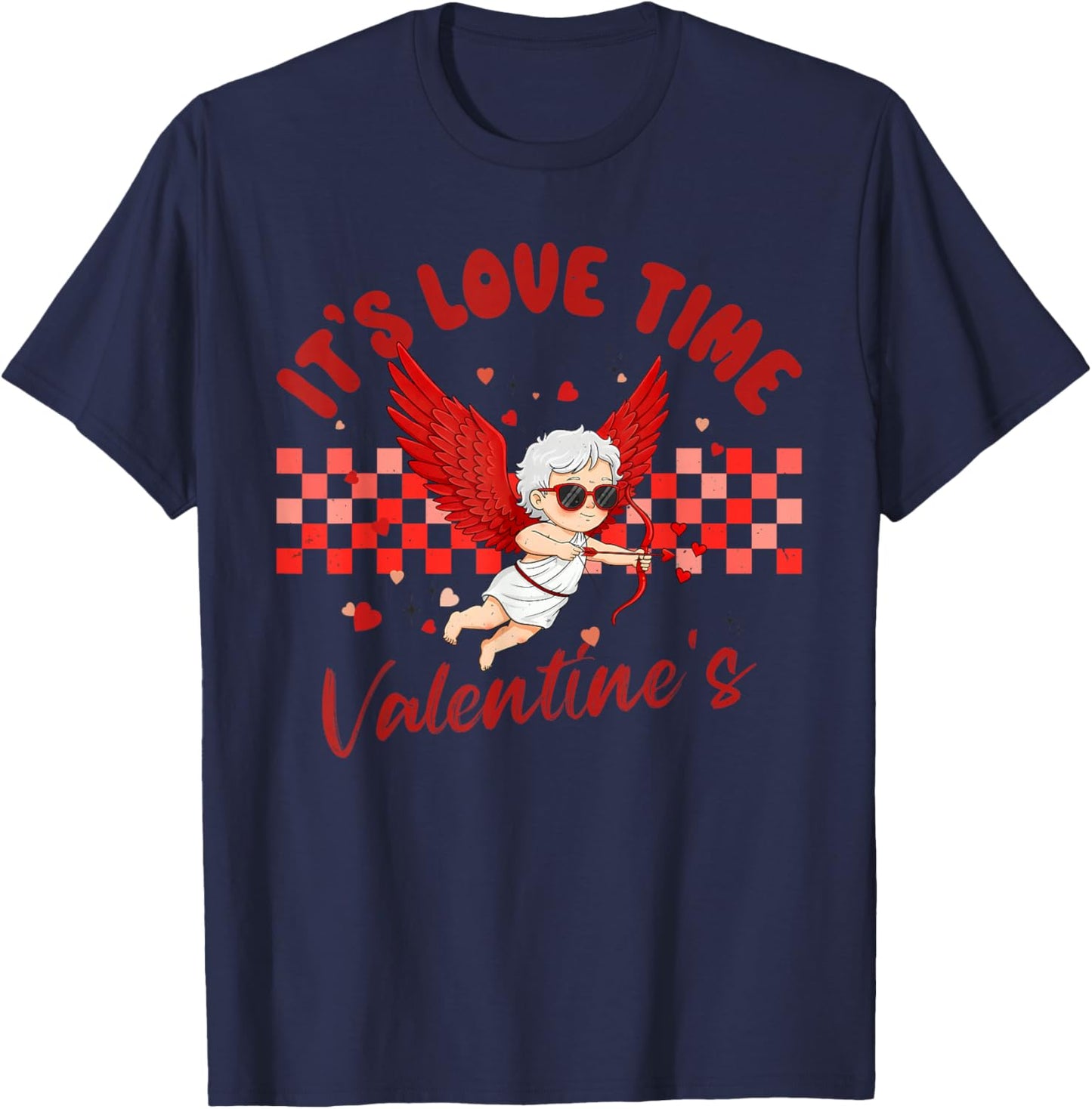 It's Love Time' Cute Cupid Valentine, for Valentine Day Fun T-Shirt - T-Shirt | Navy