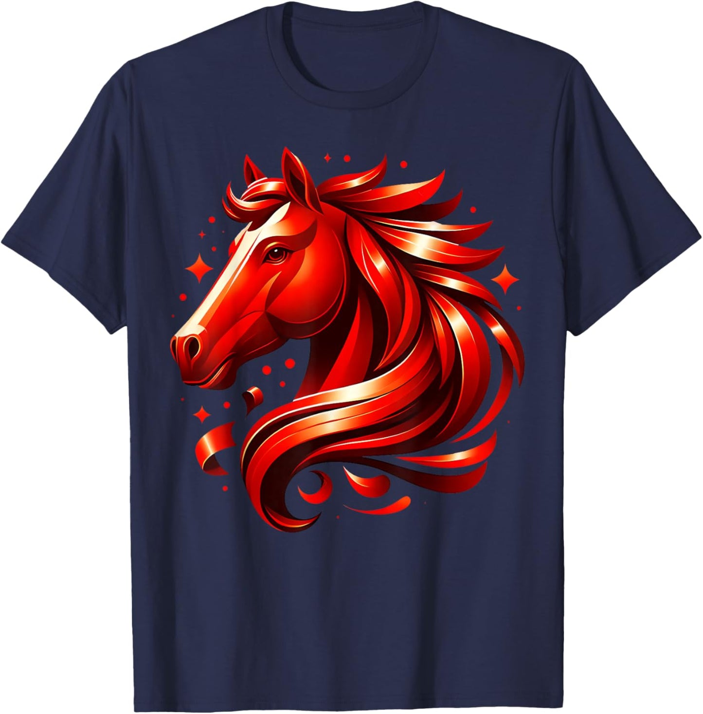 Zodiac Year of The Horse 2026 Chinese New Year Kid Men Women T-Shirt - T-Shirt | Navy