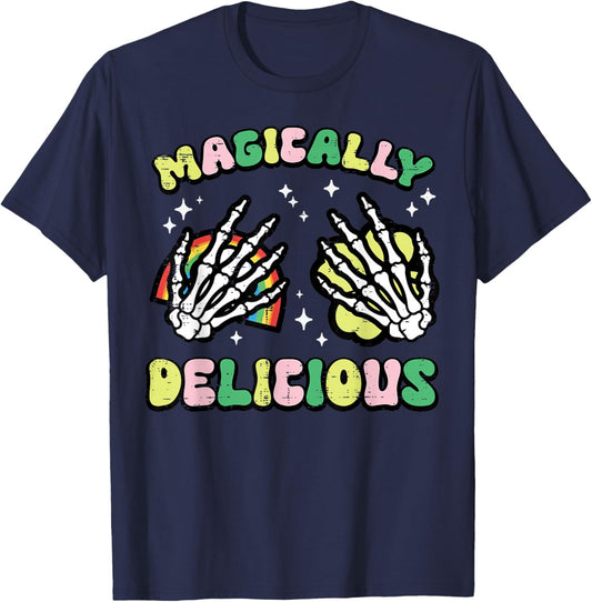 St Patricks Day Magically Delicious Skeleton Hands Women Men T-Shirt - T-Shirt | Navy