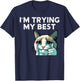 Cat Crying Thumbs Up Im Trying My Best Meme Men Women Kids T-Shirt - T-Shirt | Navy