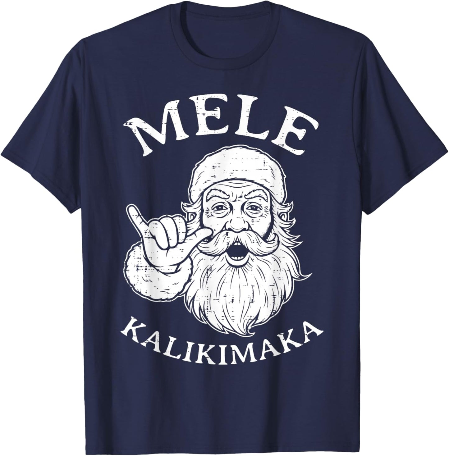 Christmas Hawaii Santa Mele Kalikimaka Xmas Men Women Kids T-Shirt - T-Shirt | Navy