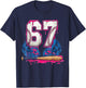 Baseball Drip 67 Meme Six Seven Funny 6-7 Gen Alpha Slang T-Shirt - T-Shirt | Navy