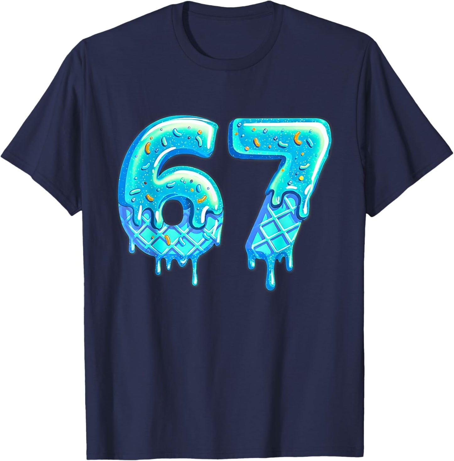 67 Meme Gamma Blue T-Shirt - T-Shirt | Navy