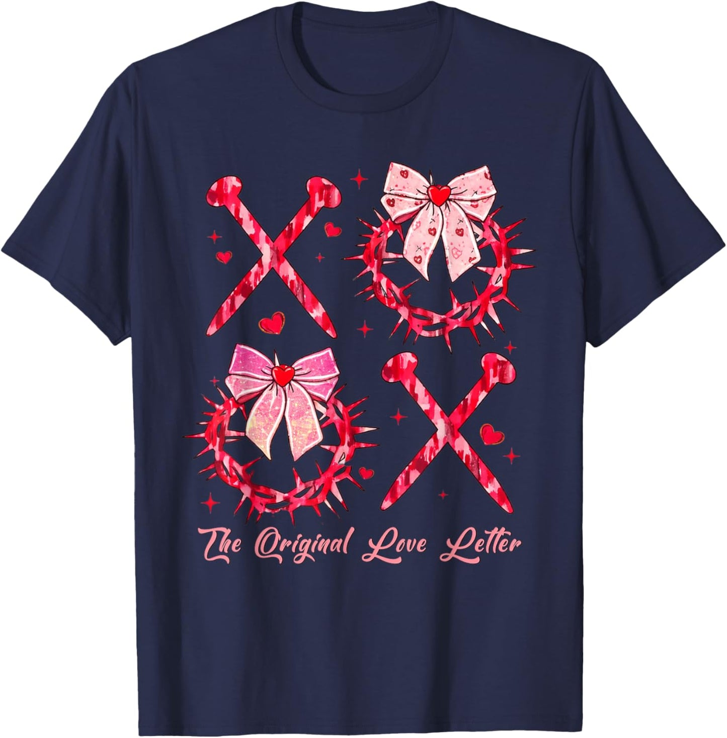 The Original Love Letters Valentine XOXO Heart T-Shirt - T-Shirt | Navy