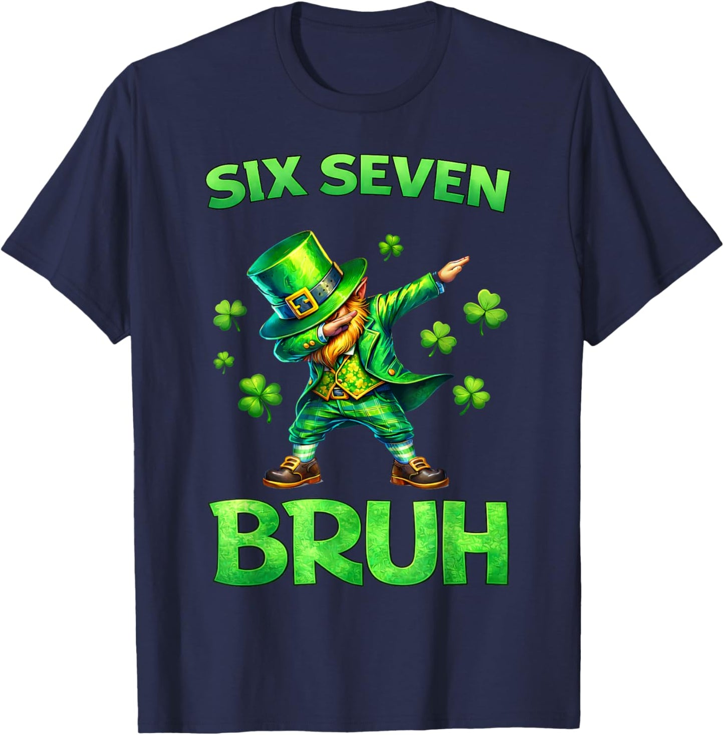 Kids st Patricks Day 67 Leprechaun Dab Six Seven Bruh Boys T-Shirt - T-Shirt | Navy